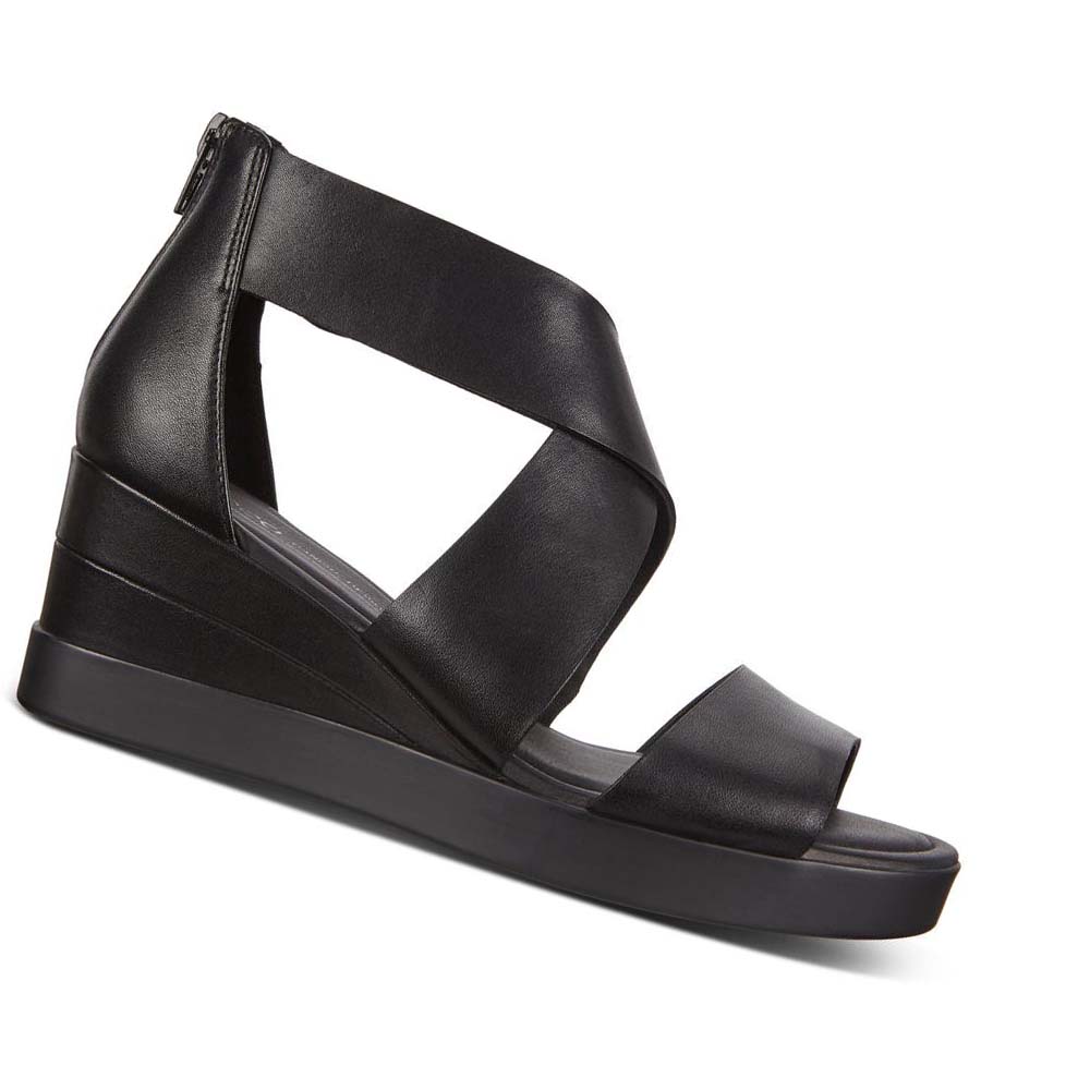 Women\'s Ecco Shape Wedge Plateaus Sandals Black | SG 190TCE